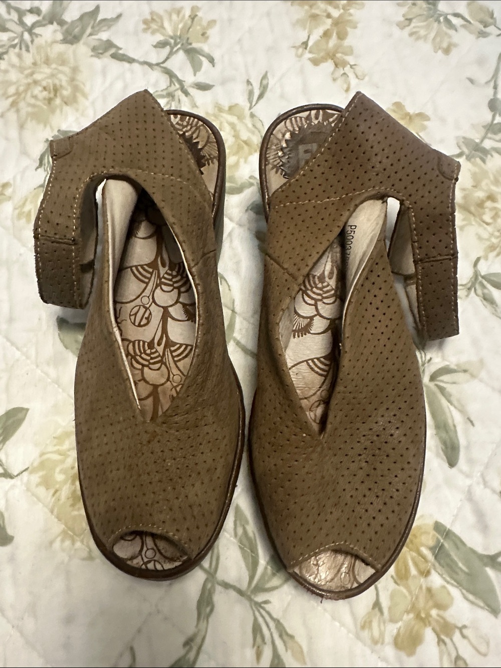 Fly London Perforated Open-Toe Sandals in Brown